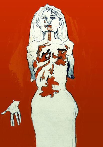 SCHRODINGER'S VIRGIN | Mixed media on paper | 2019